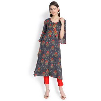 Grey plain rayon kurtas-and-kurtis 2