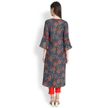 Grey plain rayon kurtas-and-kurtis 5