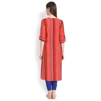 Red plain rayon kurtas-and-kurtis 5