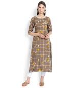 Grey plain rayon kurtas-and-kurtis