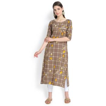 Grey plain rayon kurtas-and-kurtis 2