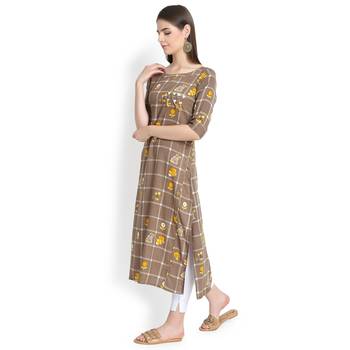 Grey plain rayon kurtas-and-kurtis 3