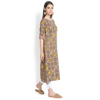 Grey plain rayon kurtas-and-kurtis 4