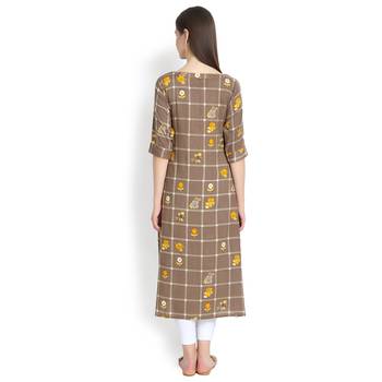 Grey plain rayon kurtas-and-kurtis 5