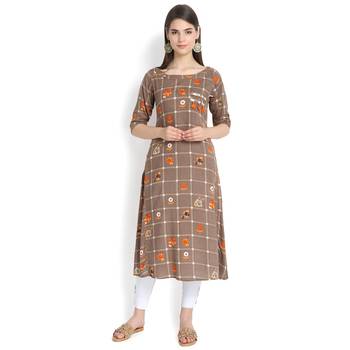 Grey plain rayon kurtas-and-kurtis 1