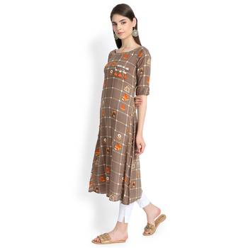 Grey plain rayon kurtas-and-kurtis 3