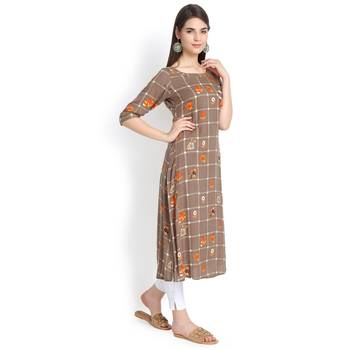 Grey plain rayon kurtas-and-kurtis 4