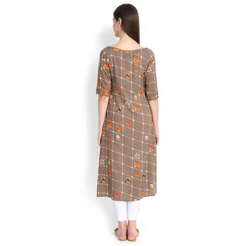 Grey plain rayon kurtas-and-kurtis 5