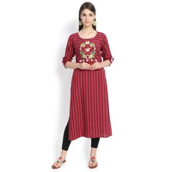 Brown plain rayon kurtas-and-kurtis 1