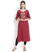 Brown plain rayon kurtas-and-kurtis