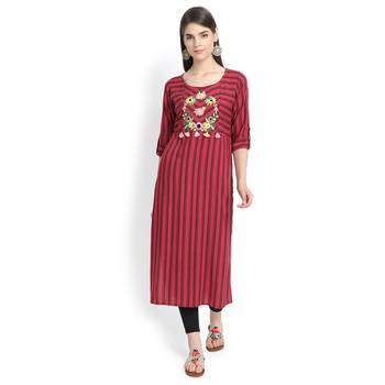Brown plain rayon kurtas-and-kurtis 2