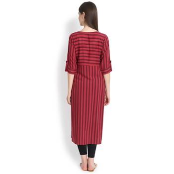 Brown plain rayon kurtas-and-kurtis 5