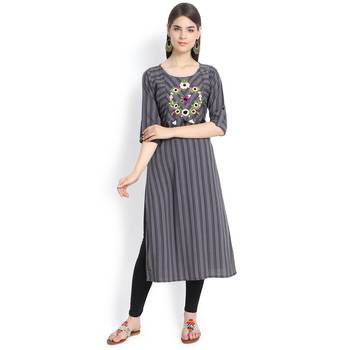 Grey plain rayon kurtas-and-kurtis 1