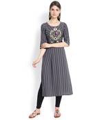 Grey plain rayon kurtas-and-kurtis