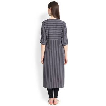 Grey plain rayon kurtas-and-kurtis 4