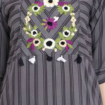 Grey plain rayon kurtas-and-kurtis 5