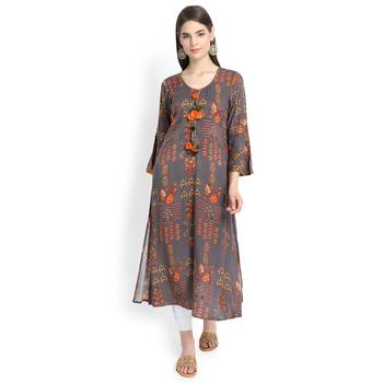 Grey plain rayon kurtas-and-kurtis 2