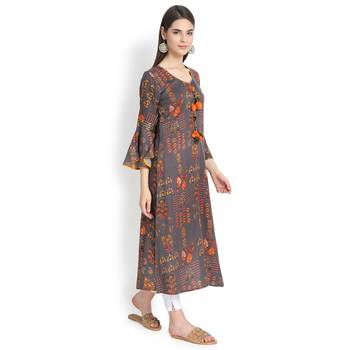 Grey plain rayon kurtas-and-kurtis 4