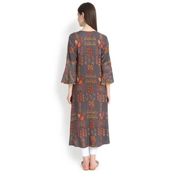 Grey plain rayon kurtas-and-kurtis 5