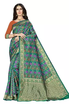 Multicolor Woven  Art Silk Saree With Blouse