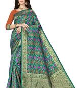 Multicolor Woven Art Silk Saree With Blouse