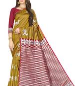 Beige Woven  Art Silk Saree With Blouse