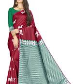 Maroon Woven  Art Silk Saree With Blouse