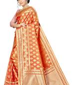 Orange Woven  Art Silk Saree With Blouse