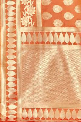 Orange Woven  Art Silk Saree With Blouse 4