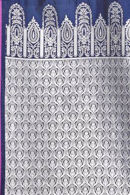 Navy Blue Woven  Art Silk Saree With Blouse 4