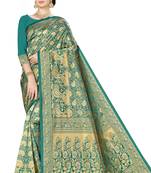 Green Woven  Art Silk Saree With Blouse