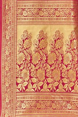 Red Woven art  Silk Saree With Blouse 4