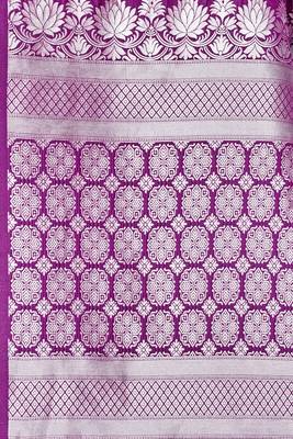 Pink Woven Banarasi Silk Saree With Blouse 4