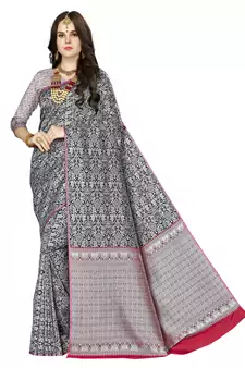 Multicolor Woven  Art Silk Saree With Blouse