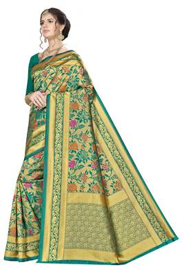 Multicolor Woven  Art Silk Saree With Blouse 2