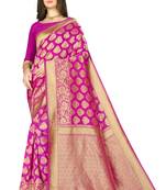 Pink Woven art  Silk Saree With Blouse