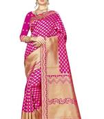 Pink Woven  Art Silk Saree With Blouse