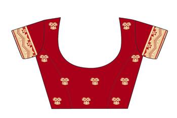 Red Woven Art Silk Saree With Blouse 5