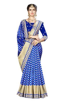 Blue Woven art  Silk Saree With Blouse 4