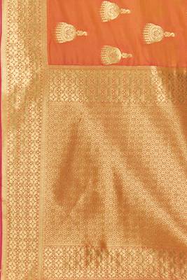Orange Woven  Art Silk Saree With Blouse 4