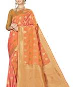 Orange Woven  Art Silk Saree With Blouse