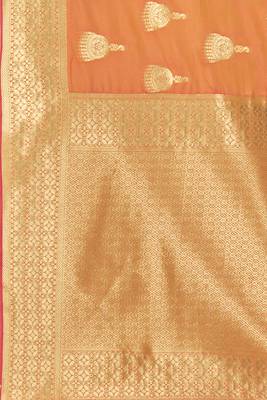 Orange Woven  Art Silk Saree With Blouse 4