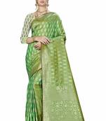 Green Woven  Art Silk Saree With Blouse