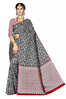 Multicolor Woven  Art Silk Saree With Blouse