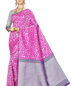 Pink Woven  Art Silk Saree With Blouse