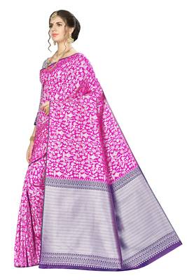 Pink Woven  Art Silk Saree With Blouse 2