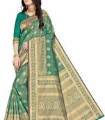 Green Woven art  Silk Saree With Blouse