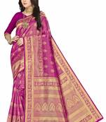 Purple Woven  Art Silk Saree With Blouse