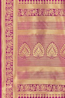 Purple Woven  Art Silk Saree With Blouse 4