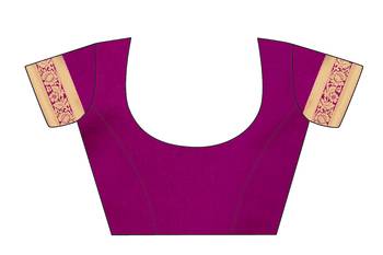 Purple Woven  Art Silk Saree With Blouse 5